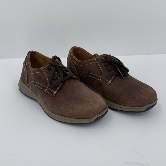 Florsheim Great Lakes Plain toe Oxford shoe brown leather lace up tie boys 1 - Picture 2 of 6